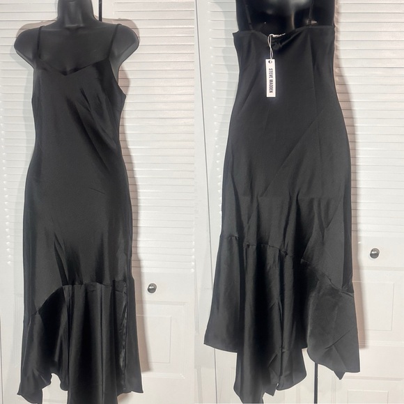 Steve Madden Dresses & Skirts - Steve Madden Black Asymmetrical Ruffled Cocktail Dress